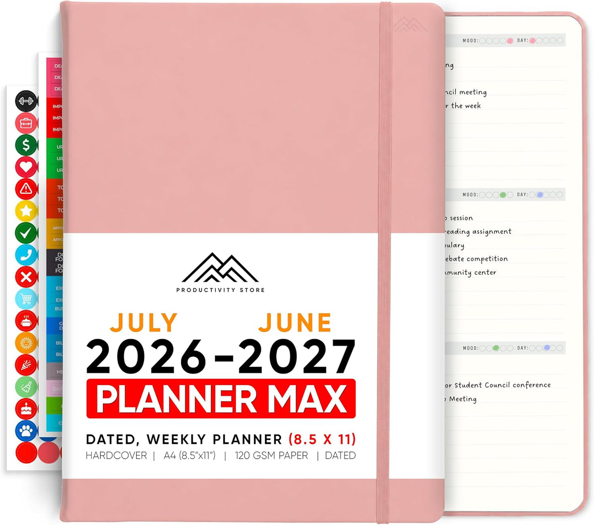 Dated, 2026 Planner, 5.8” x 8.3” - The #1 Productivity Planner to Achieve Your 2026 Goals - Planner 2026-2027 by PRODUCTIVITY STORE (A5, GREY)