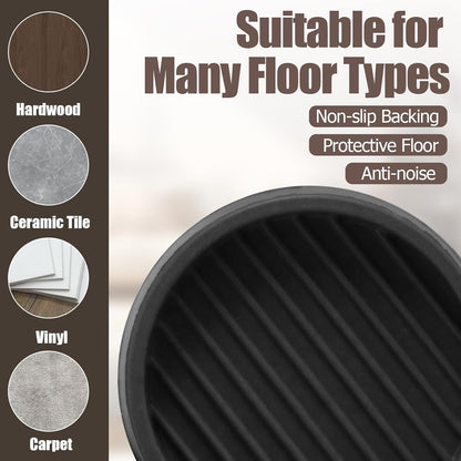 4 Pack 1.5 Inch Round Rubber Caster Cups Floor Protector Brown | Dense Rubber Anti-Slip Firm Grip, Floor Protection From Scratches, Slide-In No Tools Needed, Blends With Wood Metal Finishes