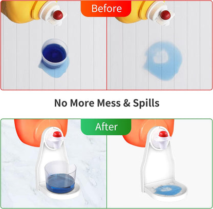 (2 Pack) Laundry Detergent Cup Holder Drip Catcher Organizer Clip Tight on Laundry Bottle Spouts, No More Leaks or Mess with Detergent and Fabric Softener in Laundry Room