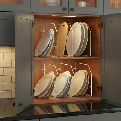 Baking Sheet Organizer Set of 6，17"x13" Vertical Tray Dividers for Kitchen Cabinets，Black Metal Cabinet Divider，Metal Wire Storage for Pans, Baking Trays and Cookware