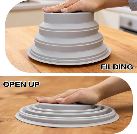 Foldable Microwave Splatter Cover with Steam Vents – Multi-Functional Anti-Oil Dust Lid, BPA-Free Food Protector, Collapsible Microwave Plate Cover for Kitchens