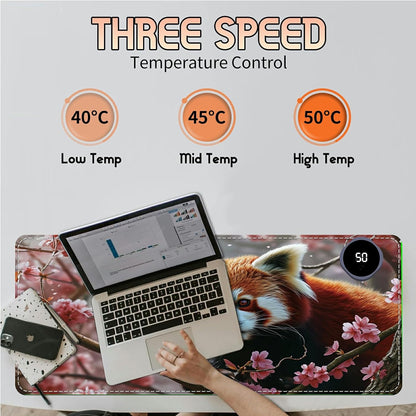 Heated Desk Pad Heated Large Mouse Pad, Electric Quickly Warm Desk Mat with 3 Levels Heating 3 Hours Auto Shut-Off, 31.5" x 13" Warm Gaming Mousepad Hand Foot Warmer, Baby Elephant