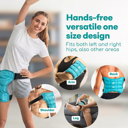 Medi Grade Hip Ice Pack Wrap with Adjustable Strap, Reusable Gel Cold Pack | Flexible ice pack for hip pain relief, bursitis and swelling, cold wrap supports recovery after hip replacement surgery
