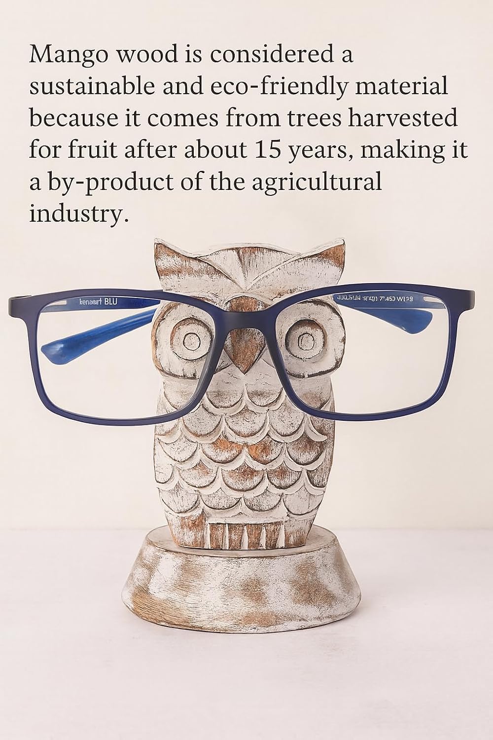 Birthday Gifts for Women Wooden Owl Glasses Holder Night Stand Reading Eyeglass Spectacle Retainer Gifts for Adults Women Men Him Her Mom Dad Car