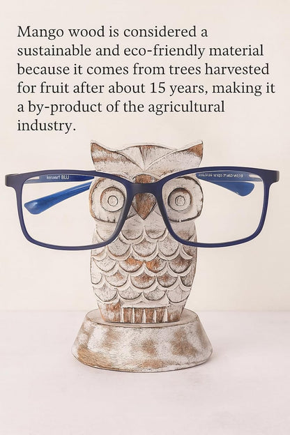 Birthday Gifts for Women Wooden Owl Glasses Holder Night Stand Reading Eyeglass Spectacle Retainer Gifts for Adults Women Men Him Her Mom Dad Car