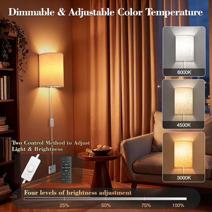 Battery Operated Rechargeable Wall Sconce Set of Two with 10000mAh Battery