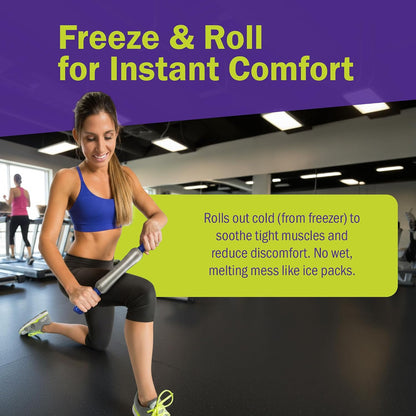 GoFit Polar Roller Cold Compression Therapy Massage Bar for Muscle Relief, Recovery, and Targeted Massage, Blue, 9.8 x 4.8 x 2.8 Inches