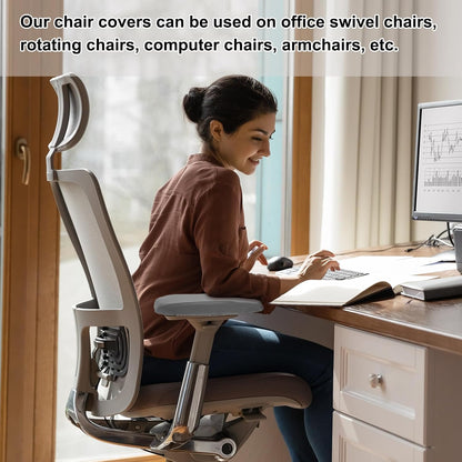 uxcell Chair Armrest Slipcovers Covers, 32 x 8cm Polyester Removable Seat Hand Rest Protector for Office Chairs Desk Chair(Dark Gray)