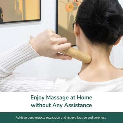 2 PCS Solid Bamboo Massage Stick Sets Warm Bamboo Therapy Massage Tools for Full Body Use at Home/Professional Massage Studio