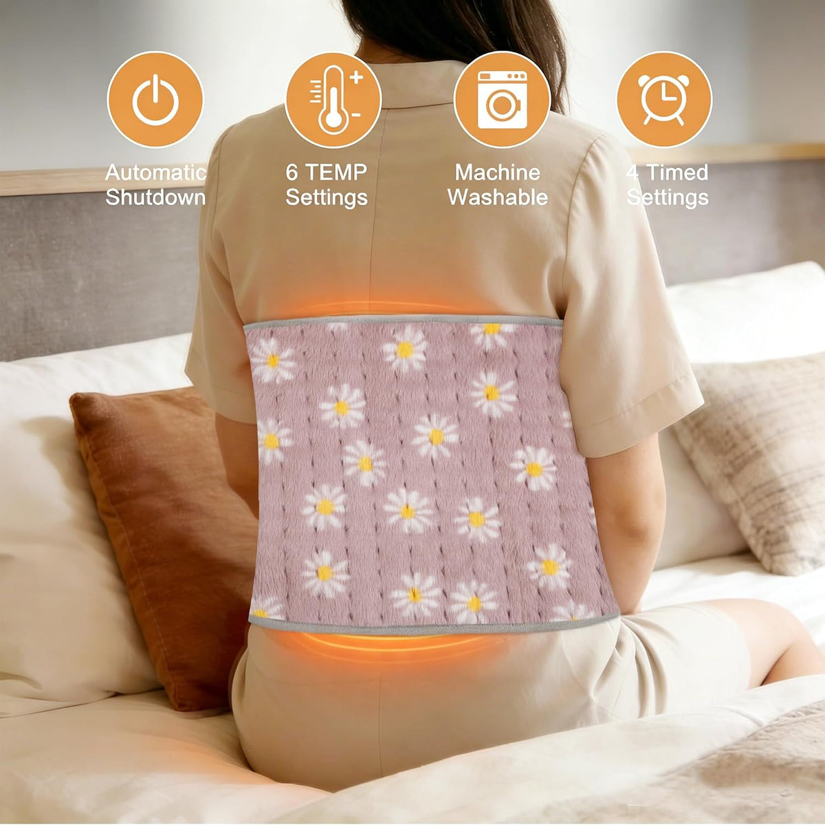 Electric Heating pad for Back Neck Shoulder Knee Arms Legs- Electric Heat Pads with 6 Heat Settings & Auto Shut Off Heat Heating Pad for Birthday Mother Father Girl Men Women