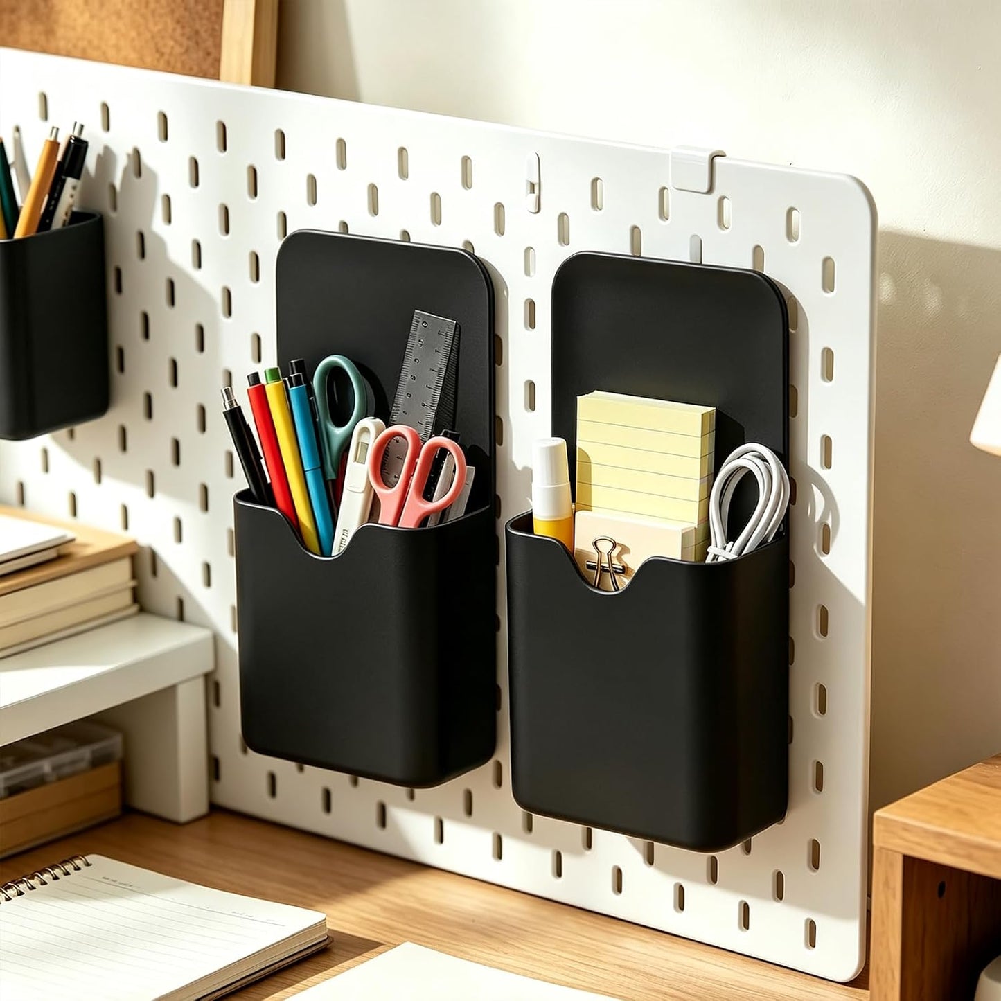 2pcs Magnetic Pen Marker Holders, Magnet Pencil Cup Storage Organizer for Classroom Office Home Locker and Refrigerator Whiteboard Locker (QX107)