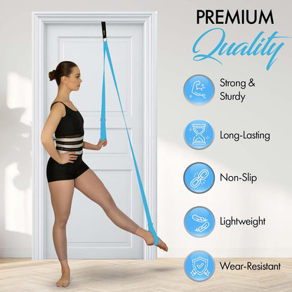 Stretching Strap with Door Anchor for Splits and Flexibility Training | Improve Leg Flexibility at Home, Ideal for Ballet, Dance, Cheerleading, Yoga, Pole Dance and Gymnastics