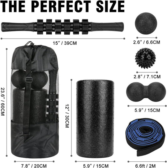 Foam Roller Set - High Density Back Roller, Muscle Roller Stick