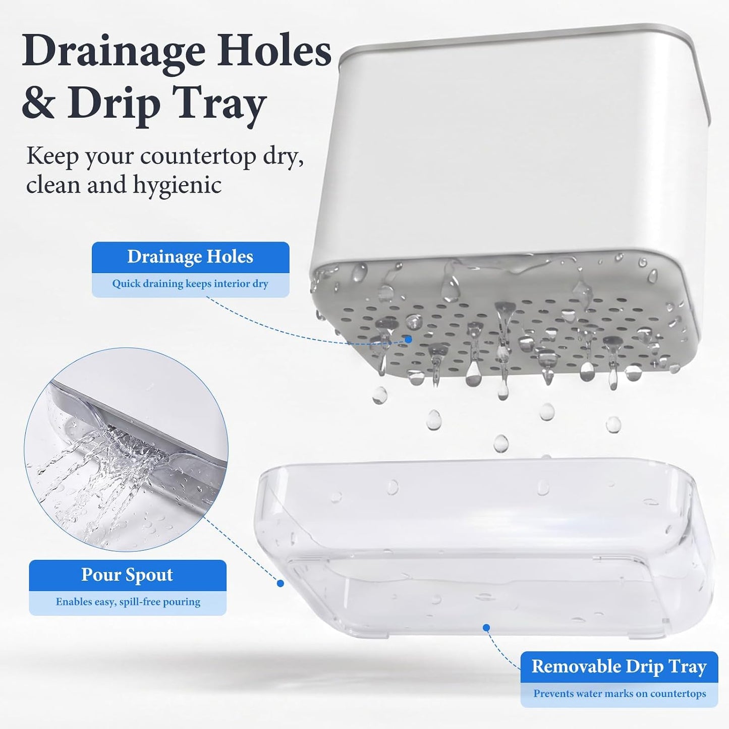 Toothbrush Holders for Bathrooms, 3 Slots Tooth Brush Holder for Bathroom Organizer Storage, Electric Toothbrush Holder and Toothpaste Holder for Countertop with Drainage