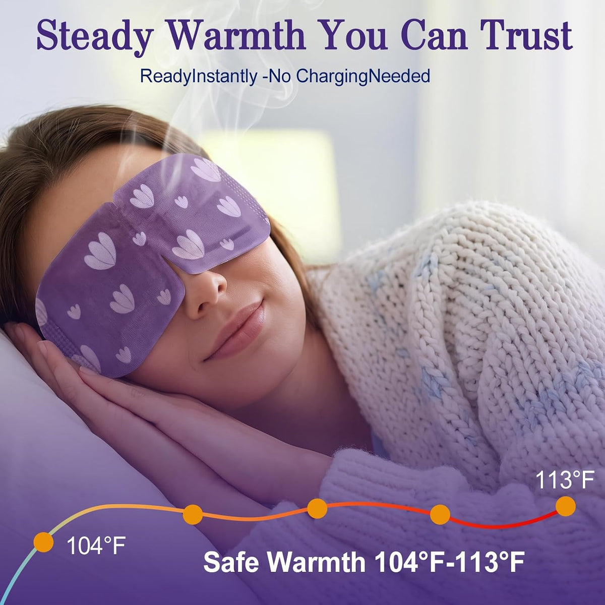 20 Pack Steam Eye Mask, Heated Eye Mask, Warm Compress for Eyes Unscented