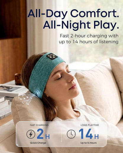 Sleep Headphones Headband, Bluetooth 5.4 Sleeping Headphones for Side Sleepers, Wireless Headband Headphones with Ultra-Thin Stereo Speakers for Sports, Workout, Travel, Meditation