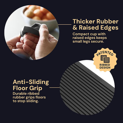 Non-Slip Furniture Pads - 4x4 in Brown, 4 Pack | Square rubber caster cups - anti-skid - Use for heavy sofas, beds & chairs on hardwood floors