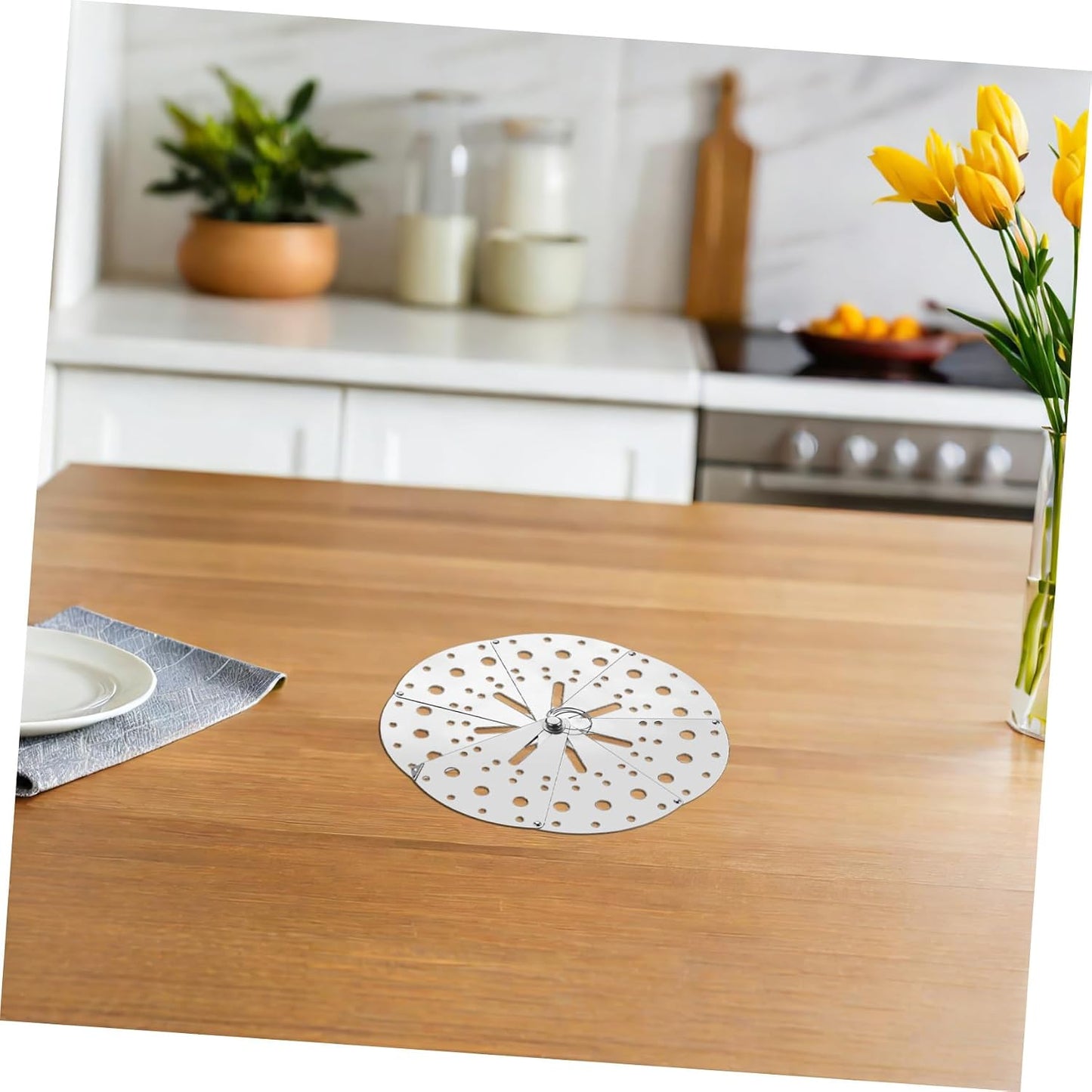 Stainless Steel Adjustable Anti-spill Lid Cover, Multipurpose Household Spill Stopper, Kitchen Overflow Protector for Pots and Pans