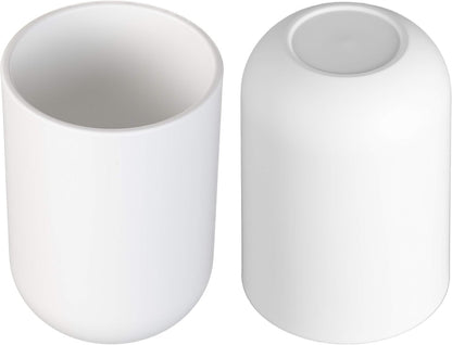 Toothbrush Cup, Bathroom Cup, Toothbrush Holder, Bathroom Tumbler, Plastic, 350ml (White)