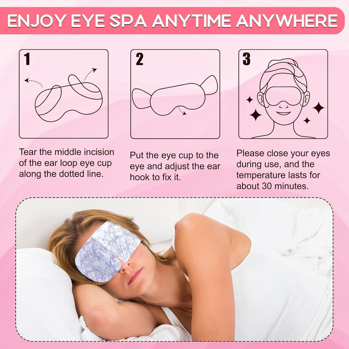 XPCARE 48 Pack Steam Eye Mask Disposable for Dry Eyes Cornea Care-Unscented