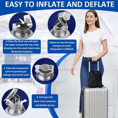 Portable Inflatable Wedge Leg Elevation Pillow - Foldable 45 Degree Wedge Leg Bolster Pillow Use in Bed, Adjustable Incline for Sleeping,Travel,Back Support,Reduce Swelling, Improve Circulation (Grey)