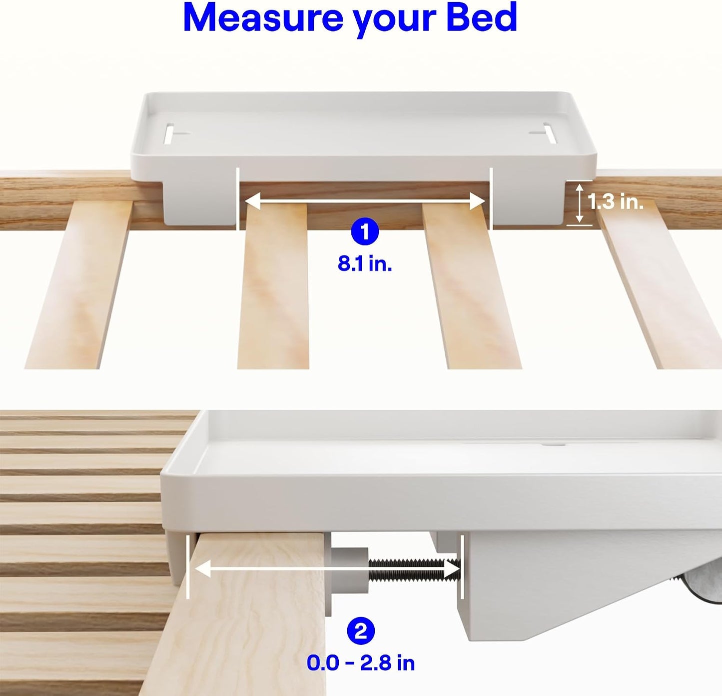 BedShelfie Bedside Shelf for Dorm Room Bunk Bed & Top Bunk, College Dorm Room Essentials, Bedside Caddy, Clip on Floating Desk Tray, Bed Side Table Storage, Loft Nightstand Decor - Cable Catch, Black