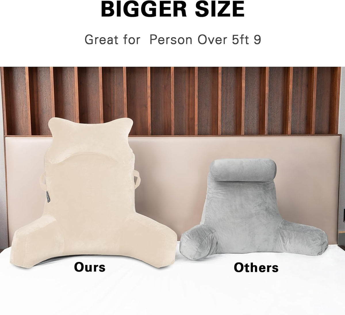 SLIGUY Reading Pillow-Bed Rest Pillow with Detachable Neck Roll & Support Arm for Sitting in Bed Couch or Floor-Backrest Reading Pillow Adult Back Pillow for Reading/Watching TV/Gaming,Dark Grey