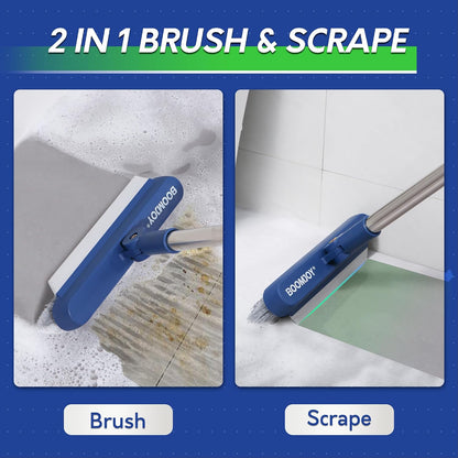 BOOMJOY Grout Brush with Long Handle, Grout Cleaner Brush for Tile Floors, Stiff Bristles for Crevice, Tile Line, Shower, Kitchen, Bathroom