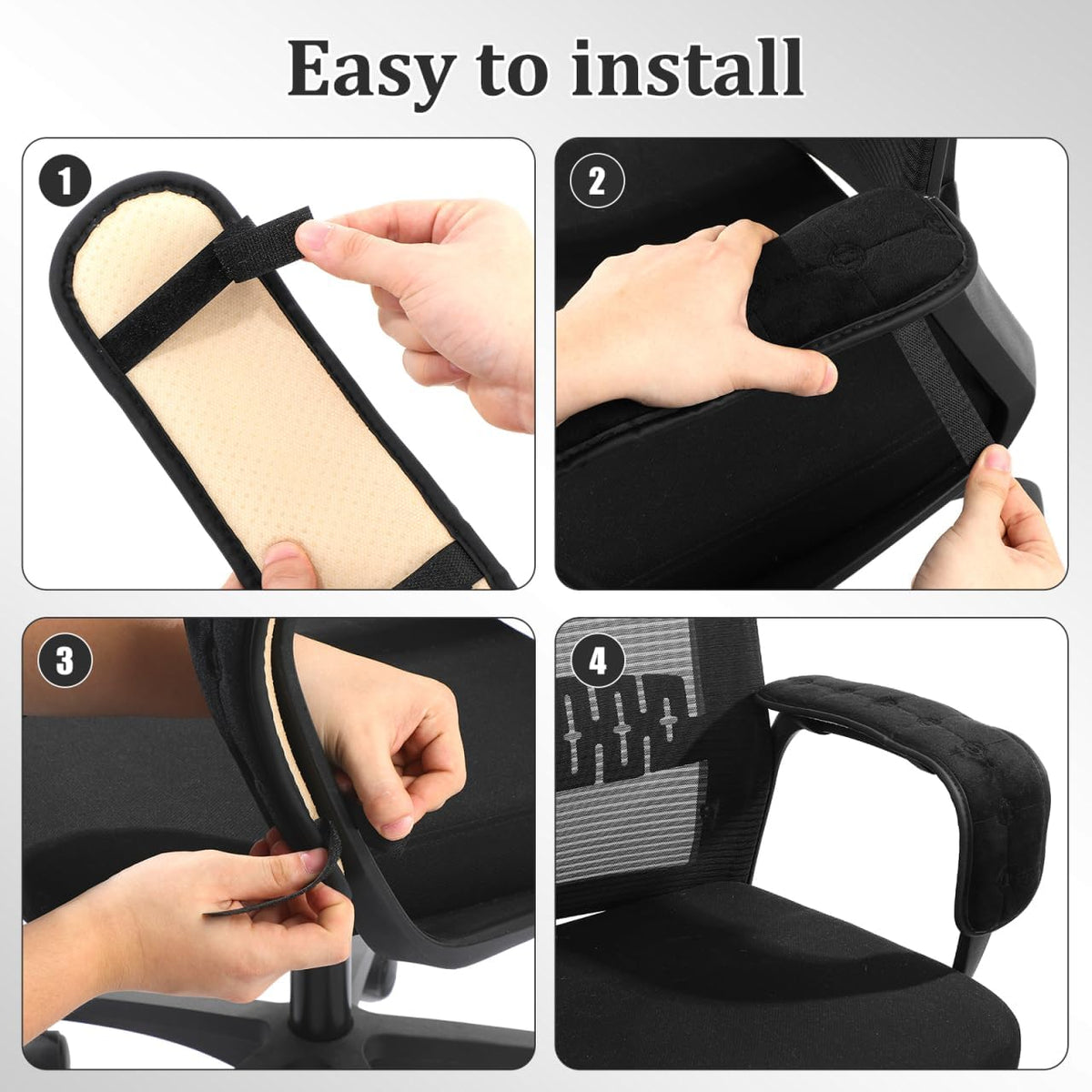 SEWACC 1 Pair Office Chair Armrest Pads, Elastic Arm Rest Covers for Desk Chair, 17.71 x 3.93 Inch