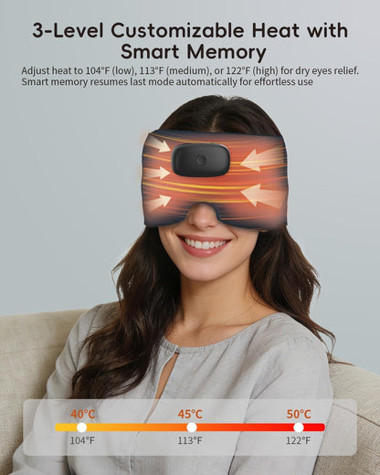 Heated Bluetooth Eye Mask for Sleep, Dry Eyes & Relaxation