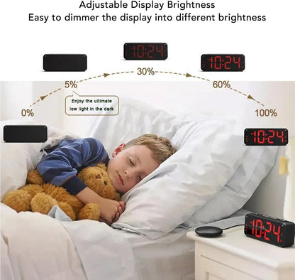 Extra Loud Bed Shaker Alarm Clock - Dual Alarm & Large LED Display