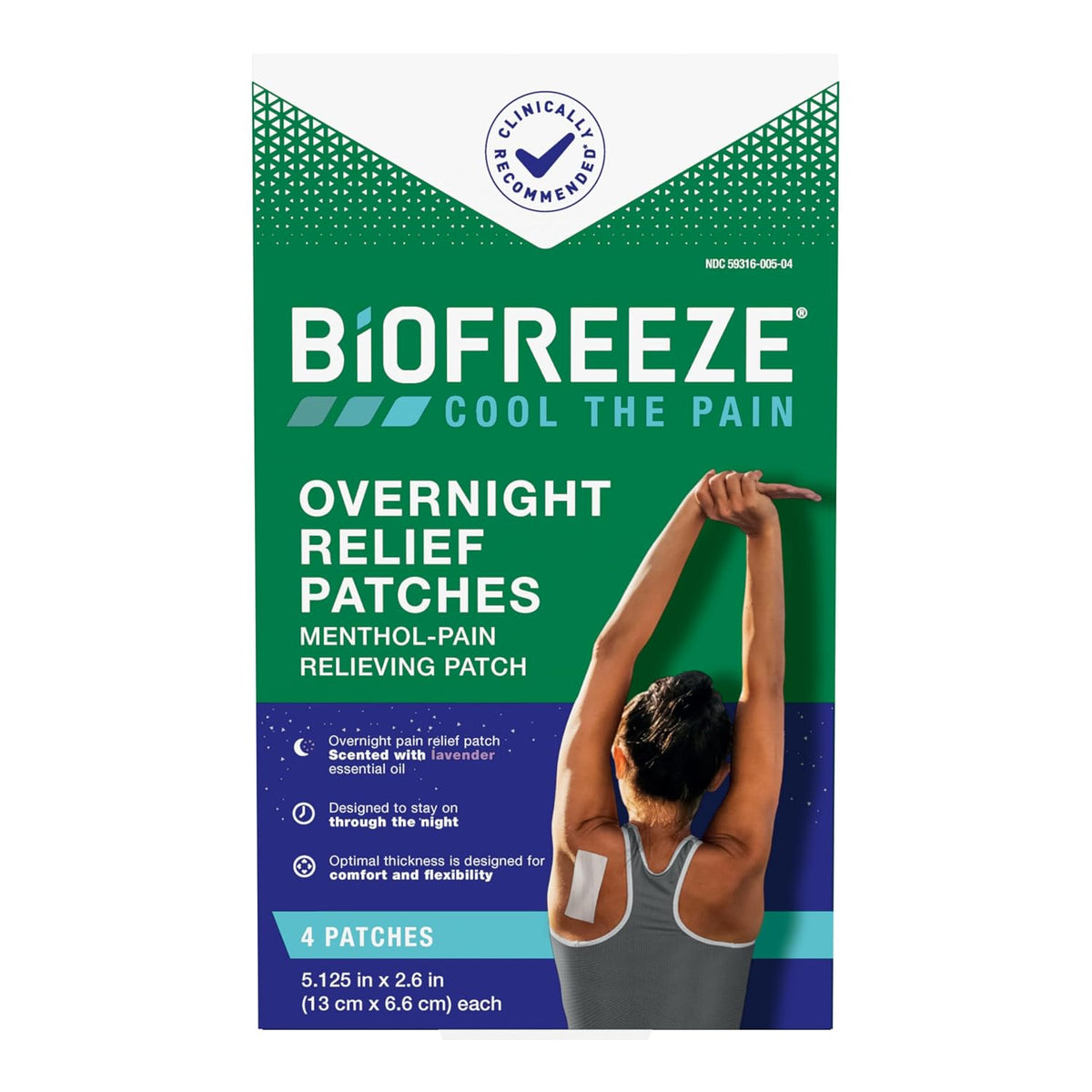 Biofreeze Day & Overnight Pain Relief Patches, Menthol Pain Patches for Arthritis & Muscle Pain Relief, Comfortable & Flexible Fabric Stays in Place, 9 Patches (6 Day, 3 Night)