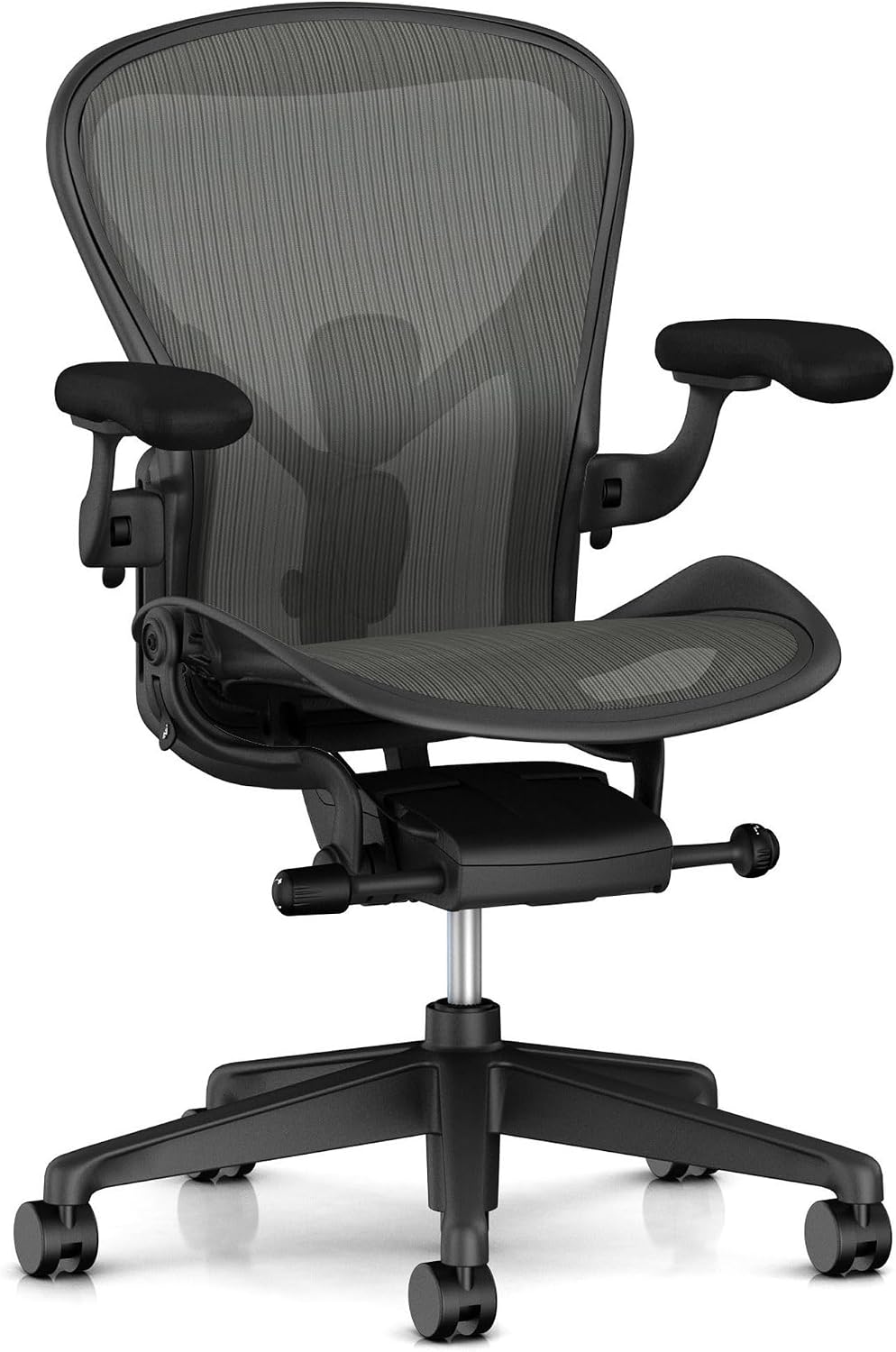 Chair Armrest Replacement, Arm Pad Caps Replacement for Herman Miller Classic Aeron Chair Graphite Black 1 Pair