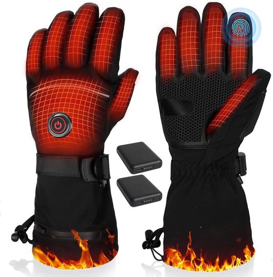 Heated Gloves, 5V 6000mAh Rechargeable Heated Gloves for Men Women, Waterproof & Upgrade Non-Slip Electric Heating Glove for Motorcycling, Hunting, Skiing, Outdoor Work