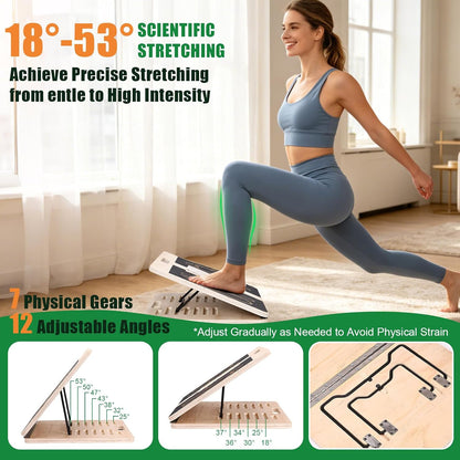 Wooden Slant Board for Exercise & 17.5" Wide Calf Stretch Board | Adjustable Incline Board with 12 Angles for Squats and Physical Therapy, Funny Balance Board with 3 Difficulty Maze Tracks
