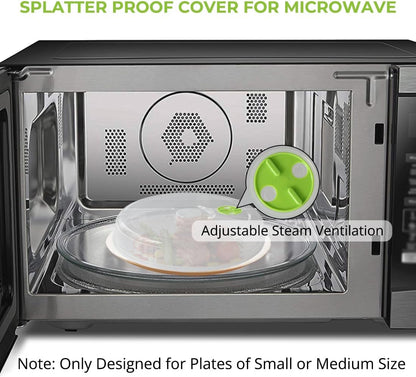 Microwave Covers 5 PCS, Microwave Splatter Cover, Dish Lid Plate Cover | Adjustable Steam Vent | Microwave Covers for Food | PP Material BPA Free | Microwave Oven Safe