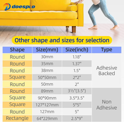 40PCS 1.4" Furniture Sliders for Hardwood Floors & Carpet, Self-Stick | PE Round Furniture Pads & Chair Glides for Hardwood Floors, Floor Protectors for Moving Furniture & Kitchen Appliances Easily