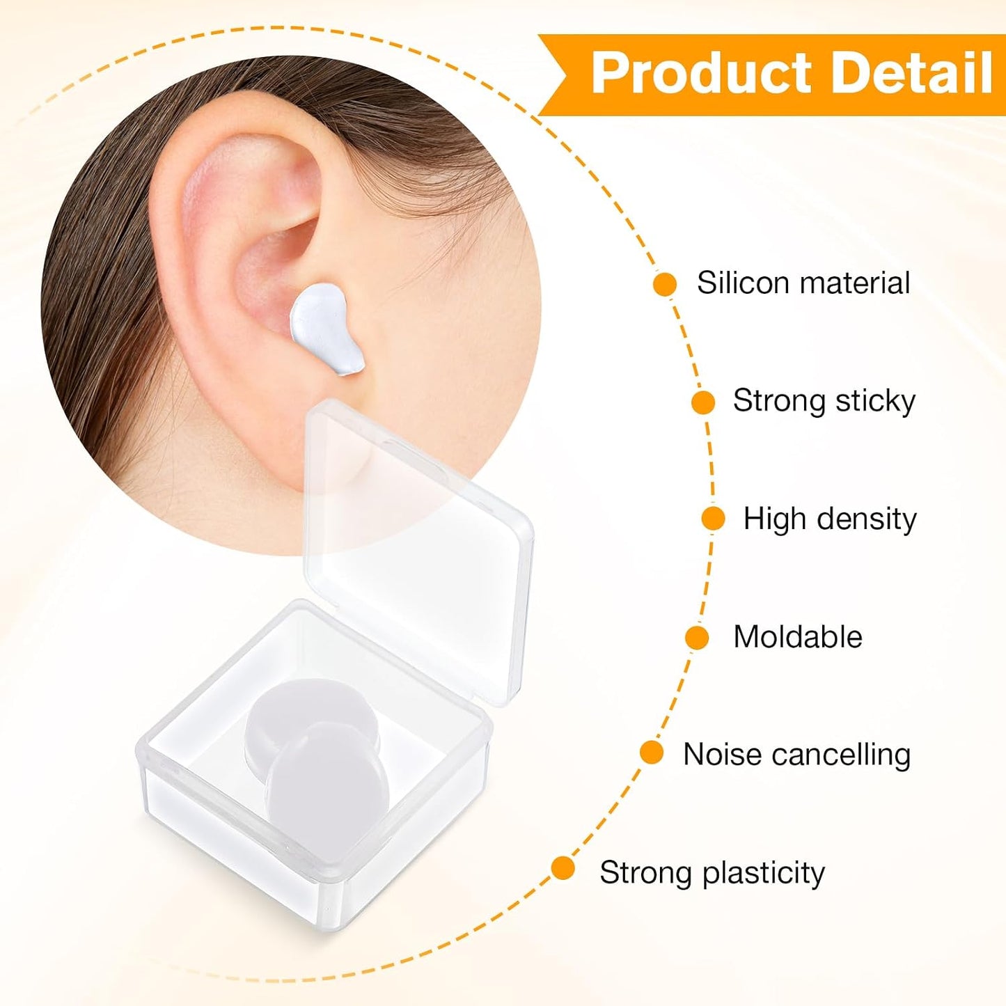 Frienda 21 Pairs Silicone Ear Plugs for Sleeping,Blue, Orange, Rose Red