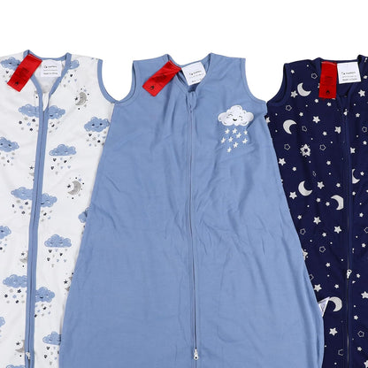 Yoofoss Baby Sleep Sack 0-6 Months Wearable Blanket for Babies 100% Organic Cotton 2-Way Zipper TOG 0.5 Toddler Sleeping Sack 3 Pack, Sleep Sacks