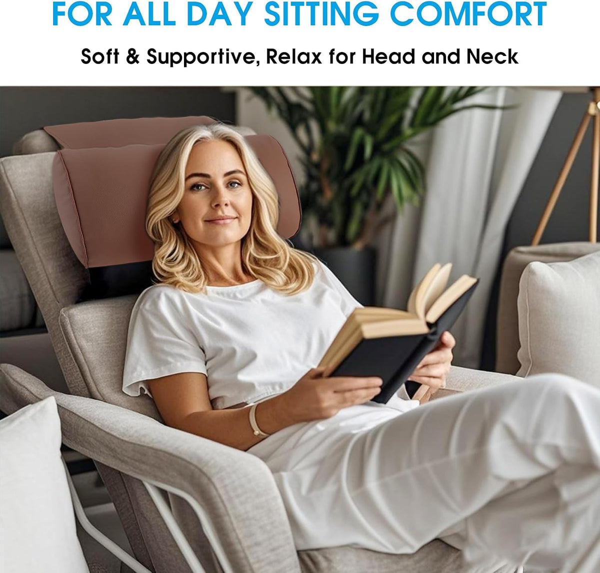 YOUFI Leather Recliner Headrest Pillow with Self-Stabilizing Weighted Base