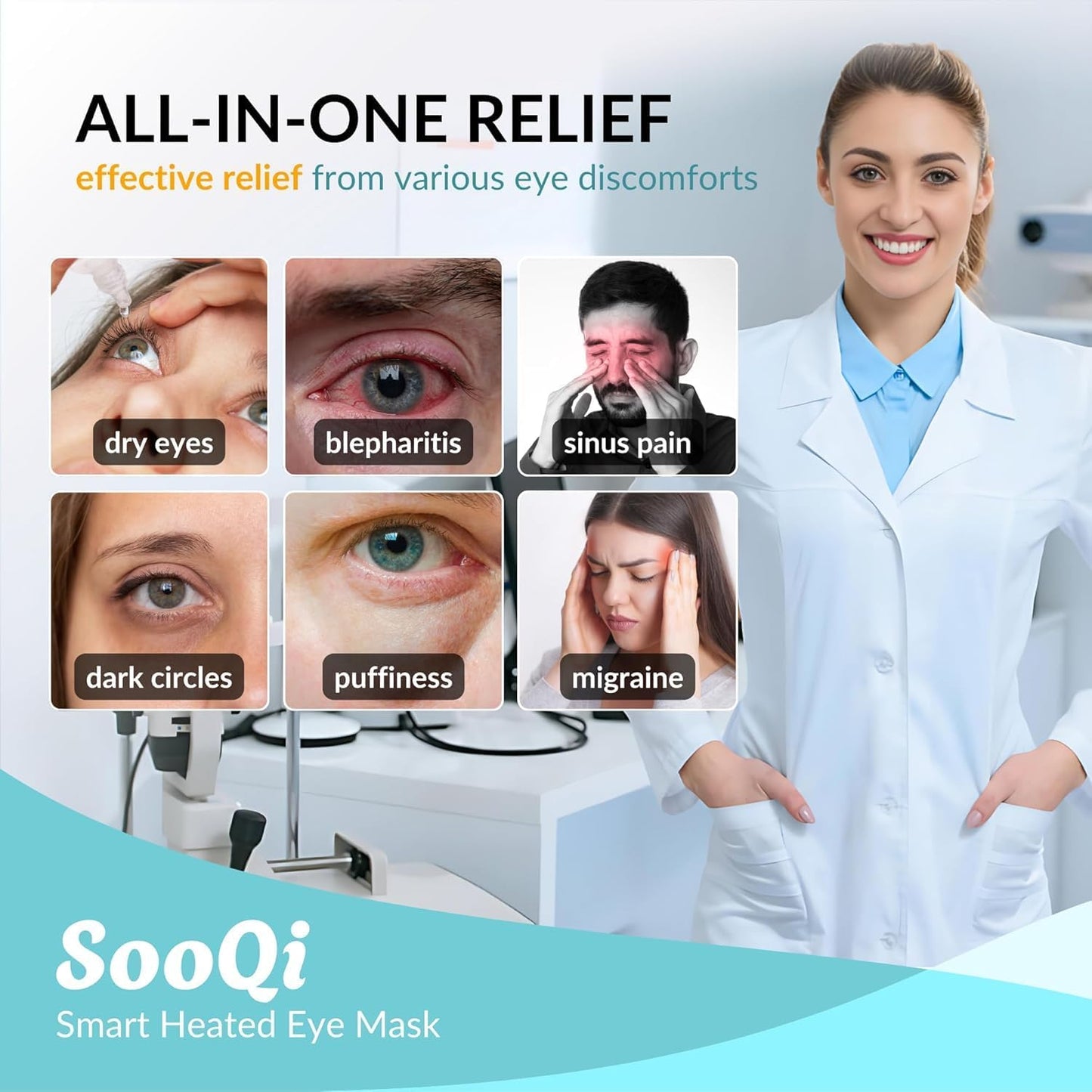 Rechargeable Heated Eye Mask for Dry Eyes, Blepharitis & Eye Fatigue | 3 Preset Heat Modes | 3.5 oz Weighted Comfort | Up to 6 Sessions per Charge | Auto Shut-Off | Washable Cover | USB-C Charging