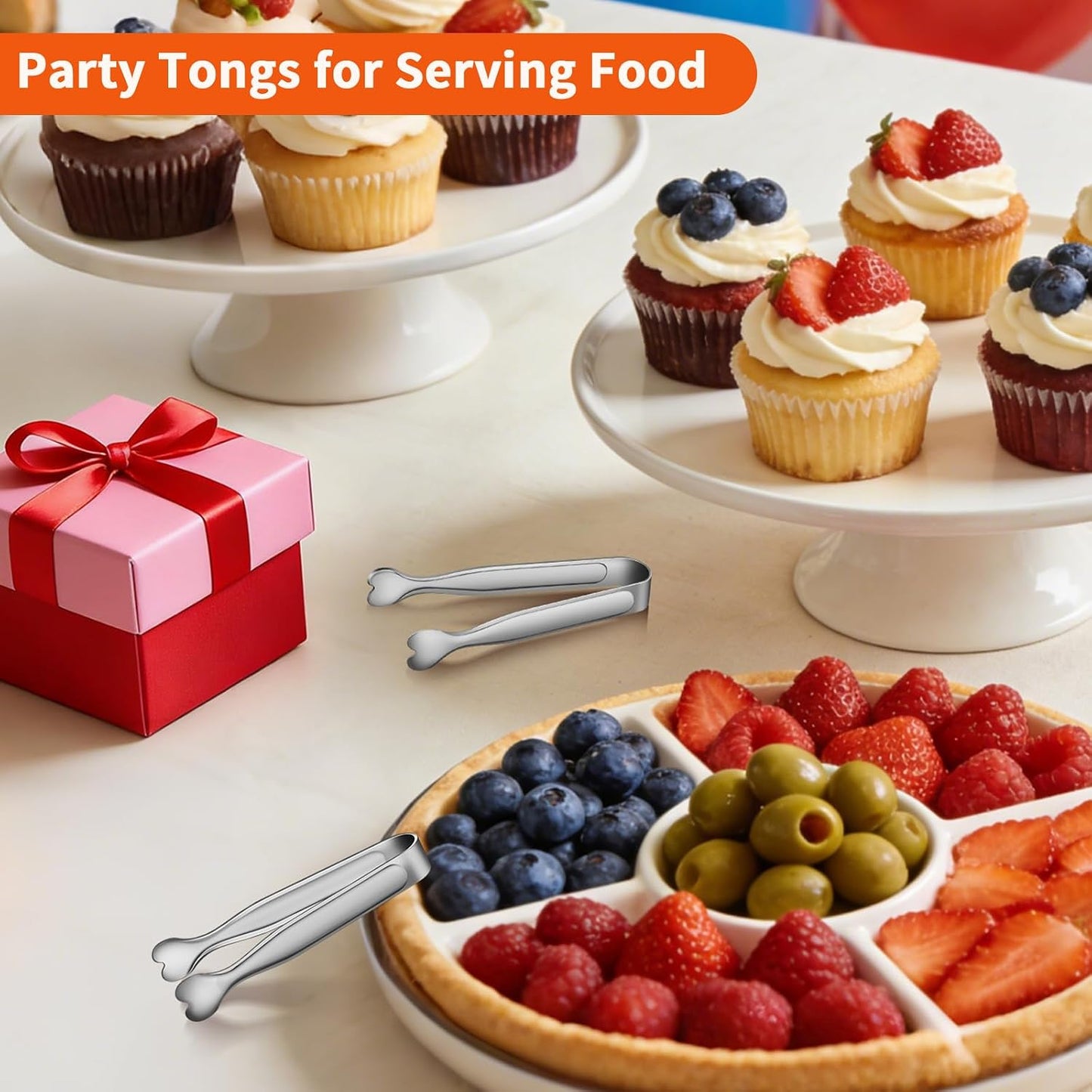 Mini Serving Tongs, Anytrp 18-Packs Stainless Steel Sugar Tongs, 4.3inch Ice Tongs Kitchen Appetizers Tongs for Coffee Bar, Tea Party, Desserts Party, Sugar and Ice Bucket