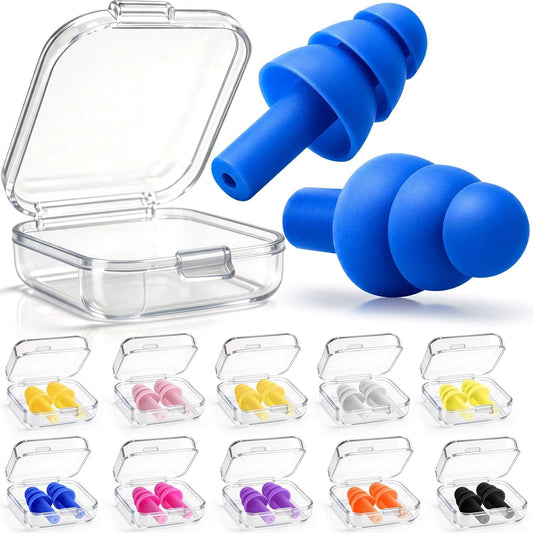 Leffis 20 Pairs Reusable Silicone Ear Plugs, Noise Cancelling Earplugs