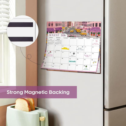 2026-2027 Magnetic Calendar for Refrigerator, Apr 2026-Dec 2027 | 21-Month Fridge Calendar 2026-2027 for Home Planning, Scheduling and Easy Organization, Greenery