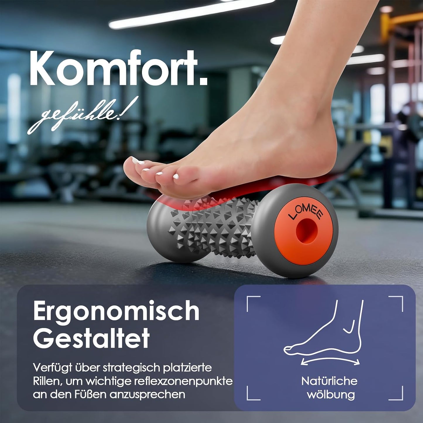 Foot Roller Massager for Plantar Fasciitis, Foot Arch and Heel Pain Relief | Deep Tissue Muscle Massage, Feet Ergonomic & Rounded Top Design