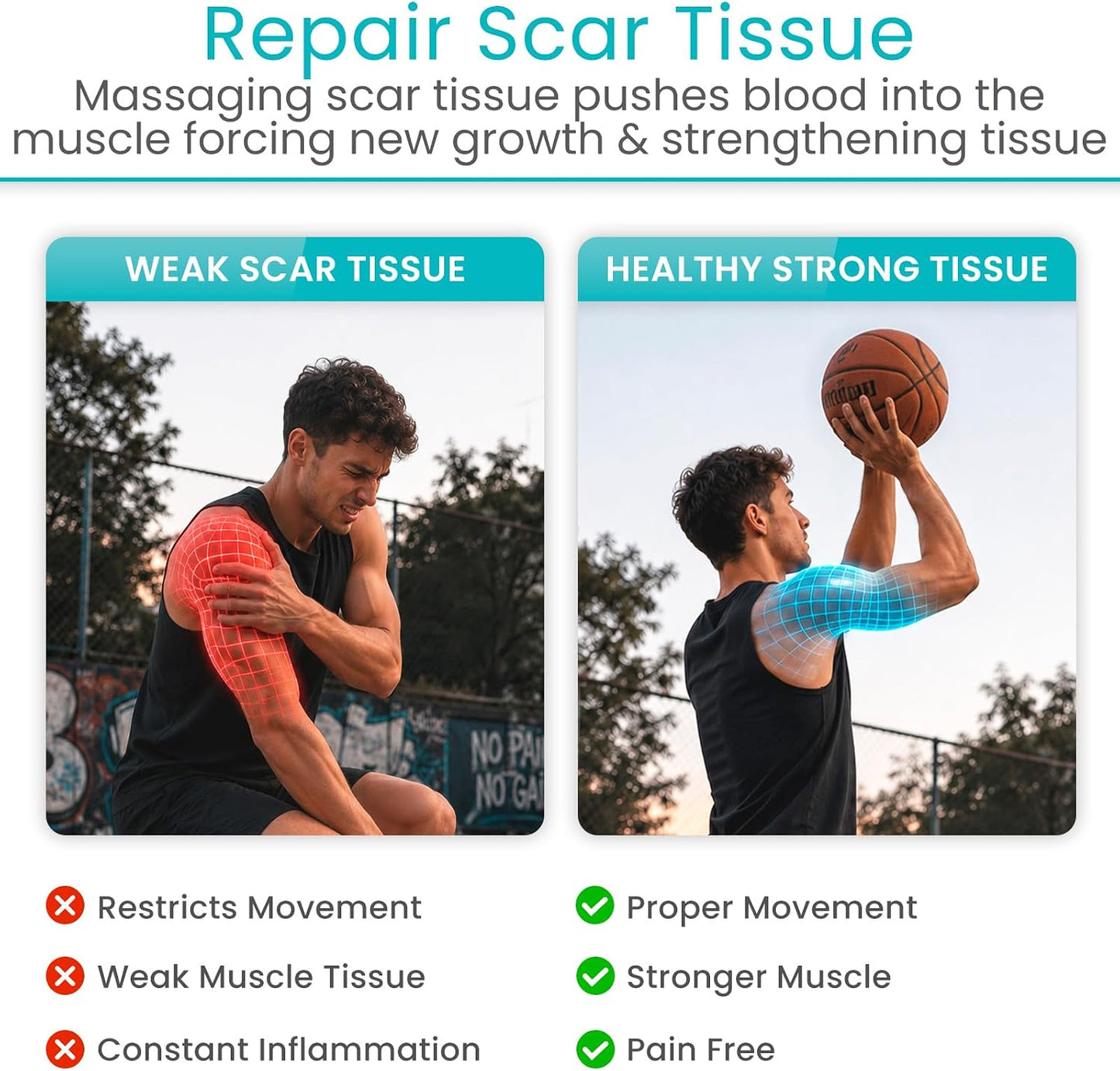 Vive Back and Neck Massager Cane - Trigger Point Massage Tools for Pain | Relief and Muscle - Handheld Self Massage Hook Therapy for Neck, Shoulder - Deep Tissue Myofascial Release Aid for Women