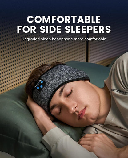 Perytong Sleep Headphones Wireless, Bluetooth Sports Headband Headphones with Ultra-Thin HD Stereo Speakers Perfect for Sleeping,Workout,Jogging,Yoga,Insomnia, Air Travel, Meditation (Grey)