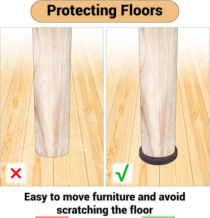 143-Piece Felt Furniture Pads, Anti-Scratch Furniture Felt Pads, Self-Adhesive Chair Leg Floor Protectors for Hardwood Floors, Brown and Beige, HOME MASTER HARDWARE