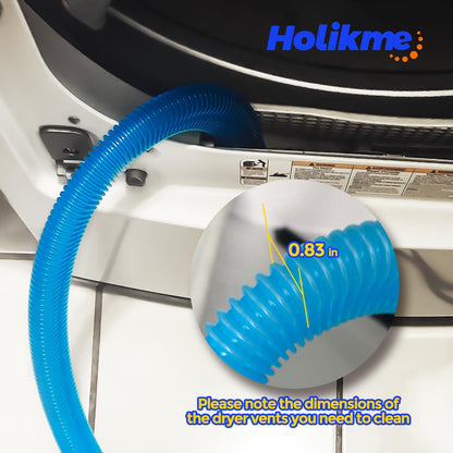 Holikme Dryer Vent Cleaner Kit – Blue Lint Vacuum Attachment | Dryer Vent Vacuum Hose Replacement Parts Reach Deep Inside Vents - Remove Hidden Lint, Speed Drying & Reduce Fire Risk