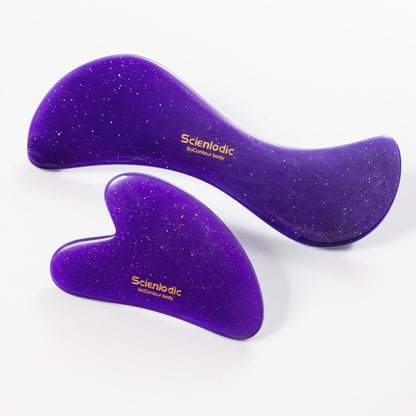 Scienlodic Gua Sha Massage Tool with Handle (Resin) Larger Guasha Scraping Tool for Back Neck Face Leg Massage, Lymphatic Drainage, Cellulite Remove - Large